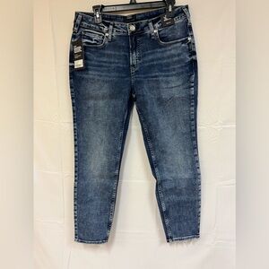 NEW SILVER JEANS Suki Curvy Fit Mid Rise Skinny Leg Jeans Size: 33x27